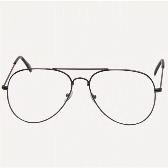 🖤CLEAR AVIATOR SUNGLASSES BLACK FASHION GLASSES - Picture 5 of 5